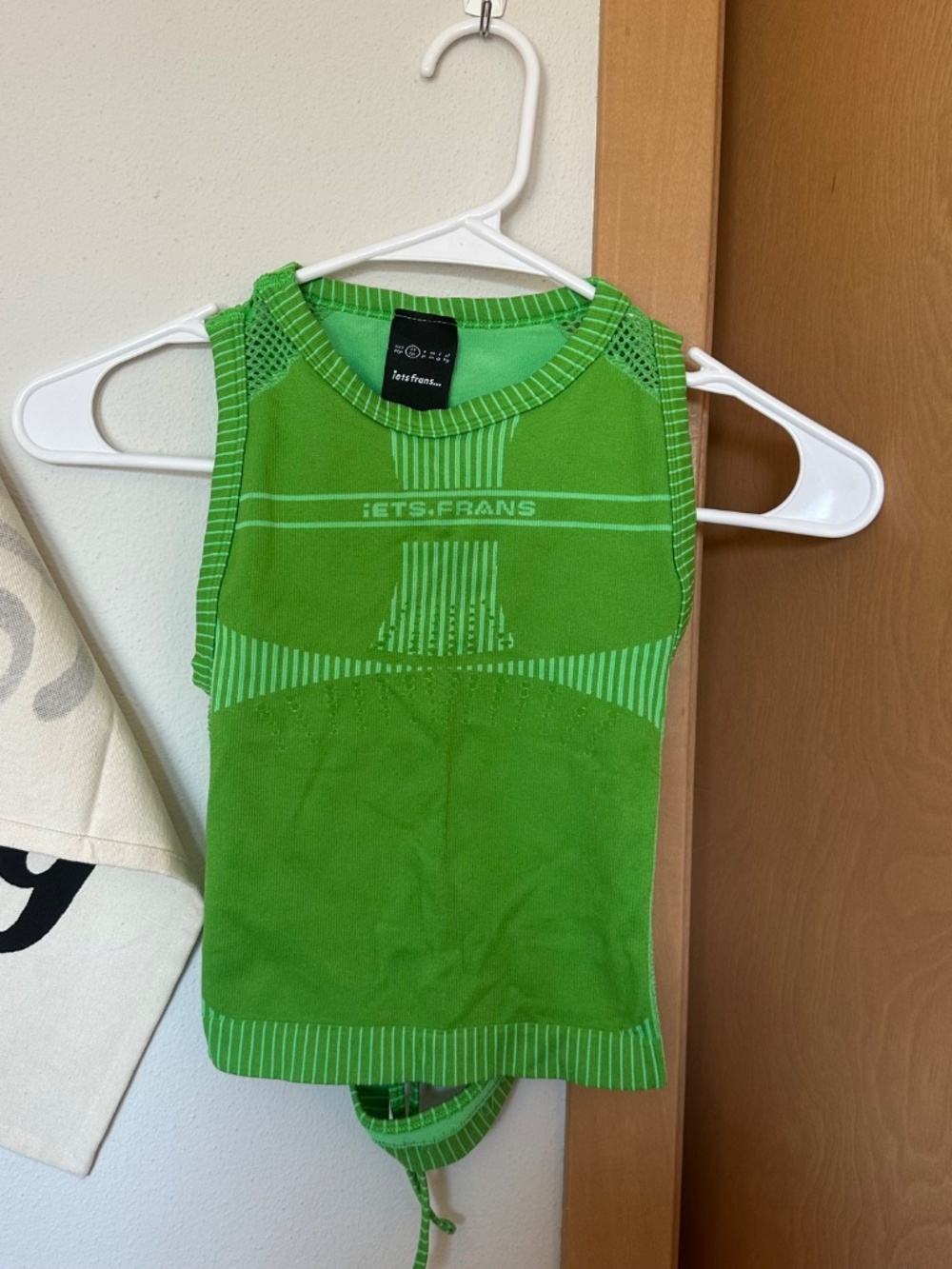 Iets Frans Lime Green Tie Back Top